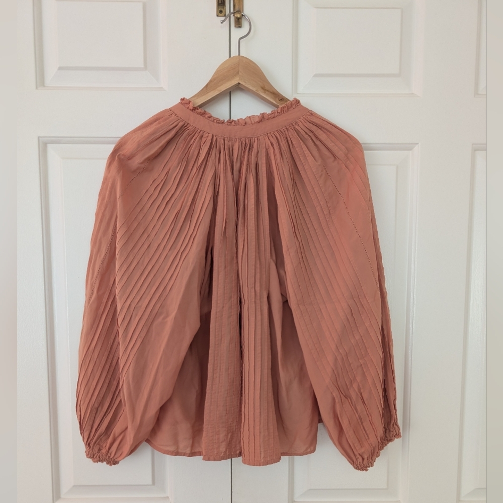 The Great Lightweight Pintuck Blouse - Color Is Terra Cotta - Picture 11 of 14